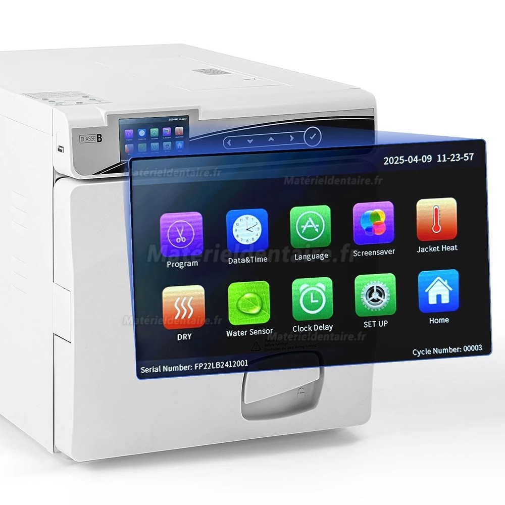 Stérilisateur à vapeur autoclave dentaire Fomos Linea 17L/22L avec imprimante intégrée, classe B